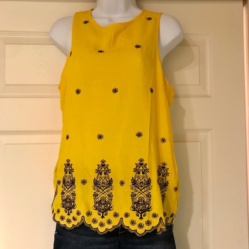 NWT Yellow and Black Tank Blouse